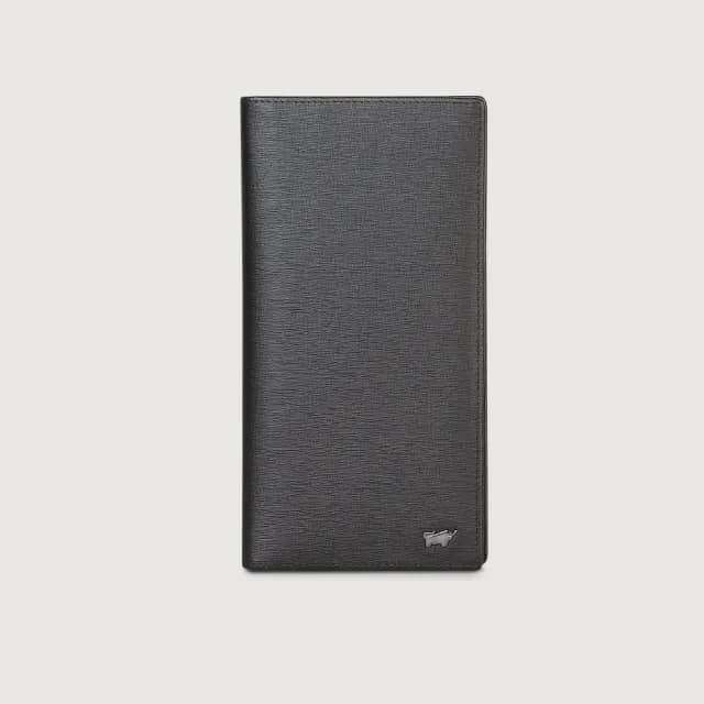 【BRAUN BUFFEL 德國小金牛】台灣總代理 瓦拉頓-TW 14卡薄型長夾-黑色(父親節禮物/BF537-322-BK)
