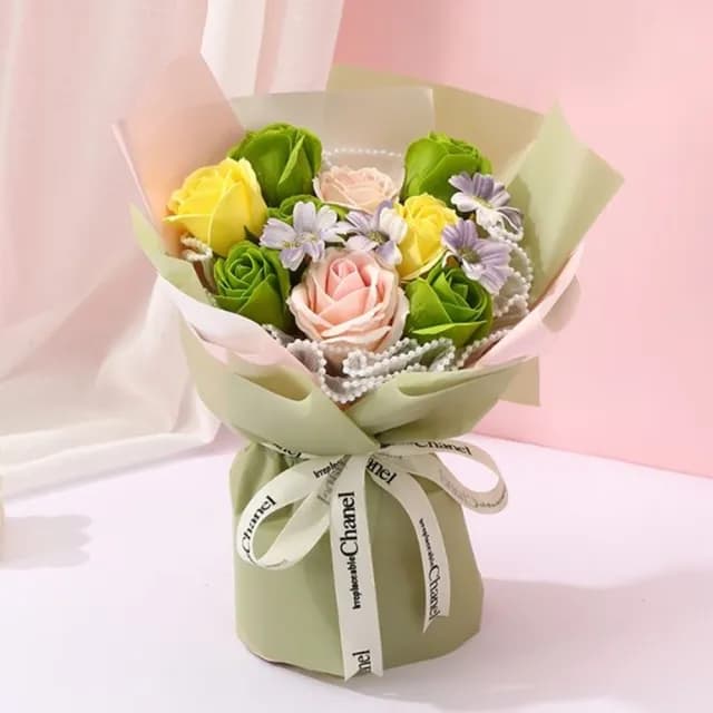 【JEN】韓式香皂花仿真花束4色可選(畢業典禮/情人節/母親節/生日禮物/節慶送禮)