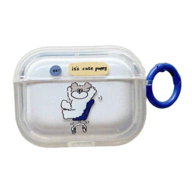 【耳機周邊】卡通狗狗Airpods pro耳機殼-附吊環(保護套 可愛造型 1代/2代 藍牙耳機保護殼 吊飾 apple 禮物)