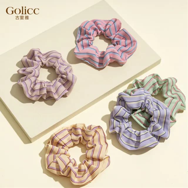 【Golicc】髮圈 可愛日系 泡泡歐根紗 2入(七夕 情人節 生日 髮飾 頭飾 大腸圈 髮夾 禮物)