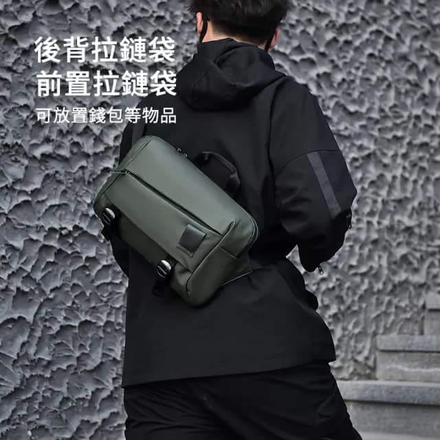 【ANTIAN】男士單肩時尚手提斜挎包 潮流百搭休閒胸包 多功能腰包 大容量郵差包(父親節禮物)