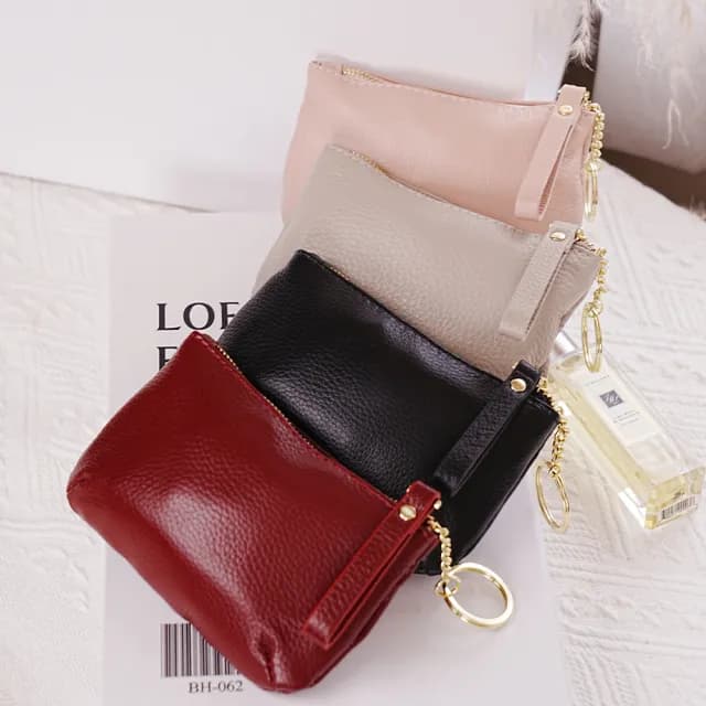 【MoonDy】雙11 包包 牛皮皮包 錢包 拉鍊錢包 零錢包 真皮包包 錢包 牛皮錢包 拉鍊小錢包 零錢