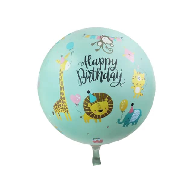 【珠友】18吋4D立體生日動物波波球(彩色波波球/4D汽球/慶生派對/週歲佈置/生日佈置/慶生/生日派對)