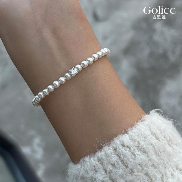 【Golicc】手鍊 法式經典 百搭珍珠鍊(母親節 生日 情人節 手環 手繩 首飾 飾品 禮物)