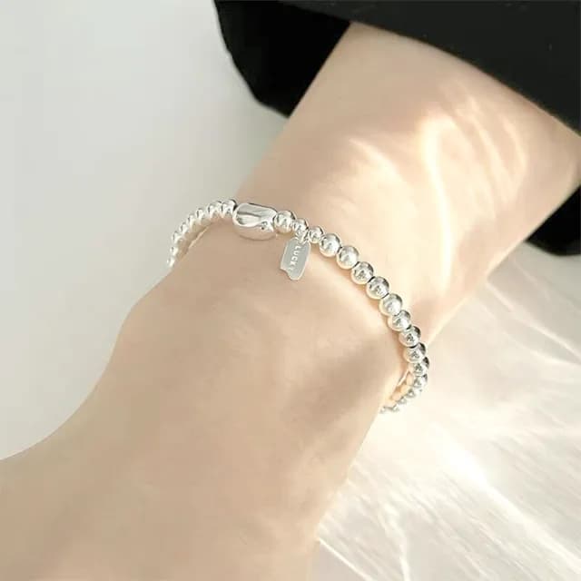 【LEESA】雙11 手鍊\手環\串珠手鍊\純銀手鍊\銀珠手鍊\日系手鍊\韓國手鍊\氣質手鍊\閨蜜手鍊\氣