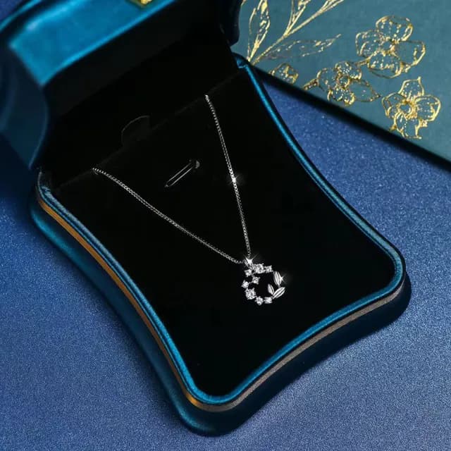 【LEESA】花環項鍊\純銀項鍊\閨蜜項鍊\鎖骨鏈\造型項鍊\高級飾品\短項鍊\女朋友生日禮物\送禮\