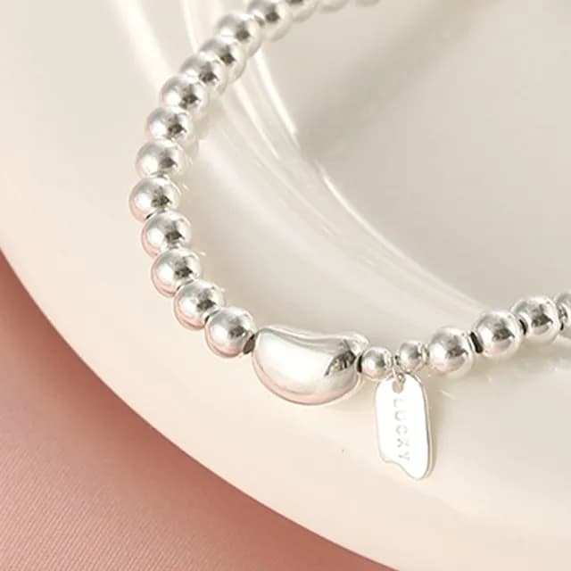 【LEESA】雙11 銀珠手鍊\韓國手鍊\手環\串珠手鍊\氣質手鍊\閨蜜手鍊\手鍊\日系手鍊\純銀手鍊