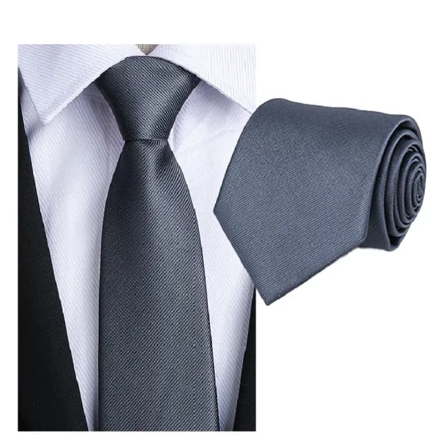 【服裝儀容】韓系質感絲質男士手打領帶8cm(領結 商務 結婚 新郎 西裝配件 男性 素色 黑灰色 送禮 禮物)