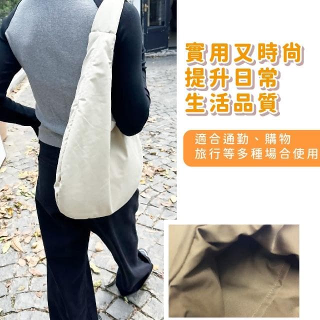 【穿搭配件】母親節禮物 韓版休閒質感尼龍單肩包(側背包 書包 大容量 寬背帶 大提袋 上班族 大