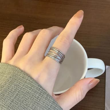 【LEEHER】交叉戒指/開口戒指/戒指女/韓版/女友生日禮物/戒指/925純銀/ins/情人節禮物/個性戒指