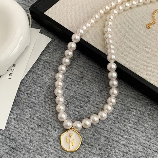 【KT DADA】情人節禮物 小香項鍊 韓國日系項鍊 串珠項鍊 女生飾品 女生 閨蜜送禮 珍珠項鍊 短鍊 鎖骨鏈 氣