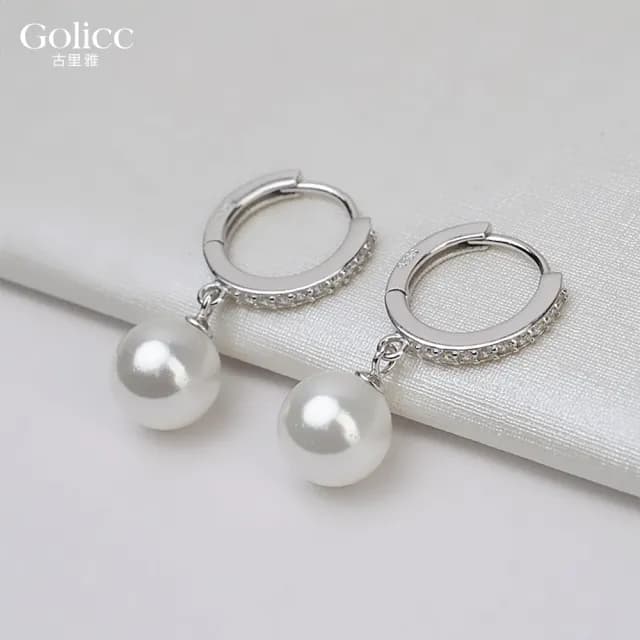【Golicc】耳環 輕奢 微鑲珍珠(七夕 情人節 生日 飾品 耳釘 耳飾 耳墜 禮物)