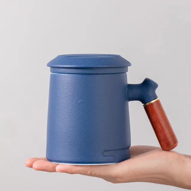 【悅康品家-品悅小物】悅山茶杯-海底藍(泡茶杯 沖茶壺 隨身茶具 辦公室茶杯 獨享杯 旅行茶具)