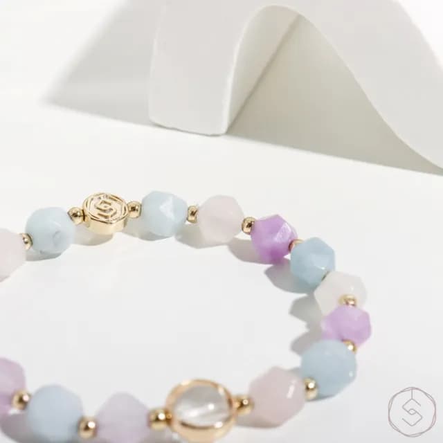 【SPANCONNY 飾品控】童趣 l 海藍寶 薰衣草紫水晶 粉水晶 白水晶 l 兒童水晶手鍊(自信+智慧)