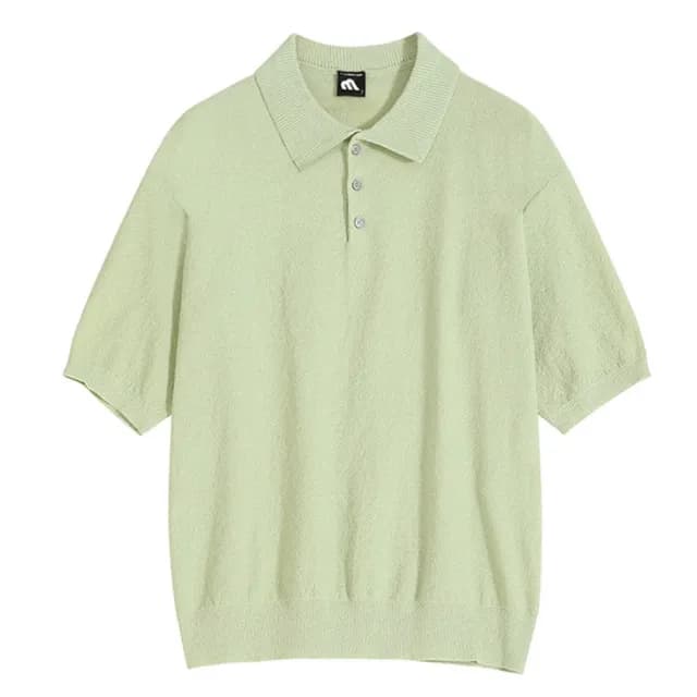 【巴黎精品】父親節禮物 針織衫短袖POLO衫(簡約復古翻領寬鬆男上衣2色a1fy4)