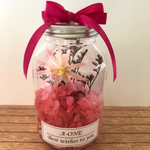 【A-ONE 匯旺】迷你花束 粉雛菊 珠光乾燥花 燈瓶 花束禮物 擺飾 情人節 生日 畢業 婚禮小物 情人節禮物