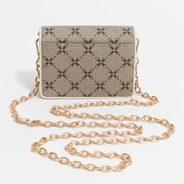 【PLAYBOY】卡片零錢包附長鏈帶 Lelegance系列(卡其色)