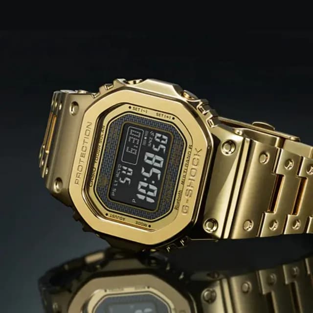 【CASIO 卡西歐】G-SHOCK 全金屬 太陽能 電波藍牙多功能腕錶 禮物 送禮 推薦(GMW-B5000GD-9)