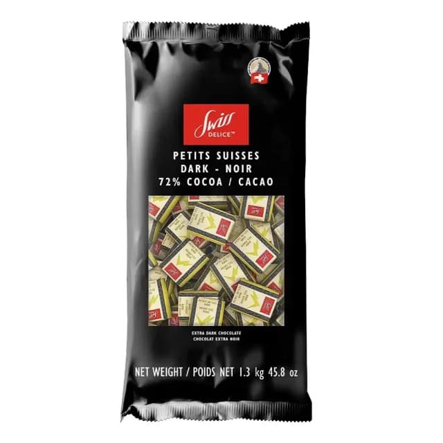 【美式賣場】瑞士Swiss Delice 頂級72%黑巧克力 分享包(1300g)