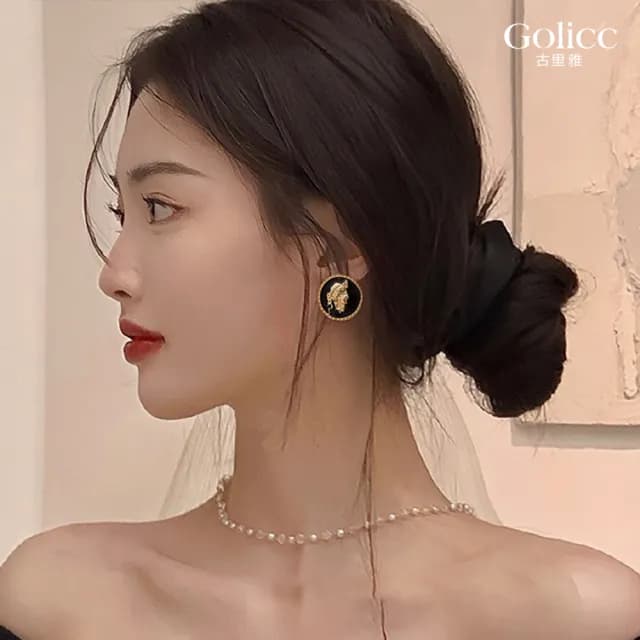 【Golicc】耳環 復古 金色人像(99購物限定 生日 飾品 耳釘 耳飾 耳墜 禮物)