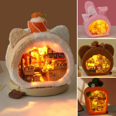 【半島良品】DIY手做/毛絨家族DIY小屋(交換禮物 畢業禮物 聖誕禮物 生日禮物)