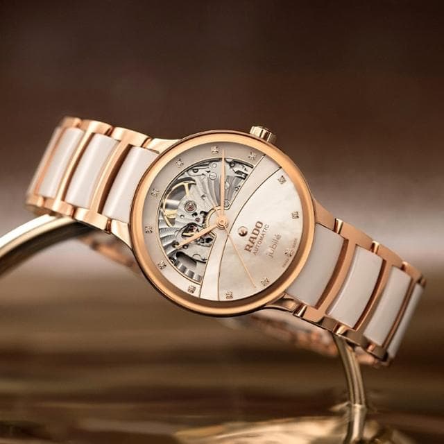 【Rado 雷達表 官方授權】Centrix 晶萃鑽石開芯陶瓷機械女錶-35mm R03推薦 送禮 禮物 推薦(R30029922)