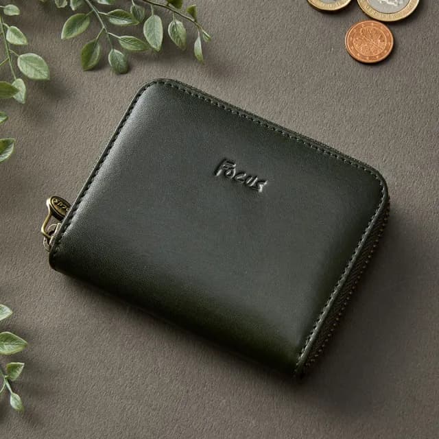 【FOCUS】經典原皮4卡拉鍊短夾/大零錢包/真皮皮夾(真皮包包 藍/綠2色任選F2068)