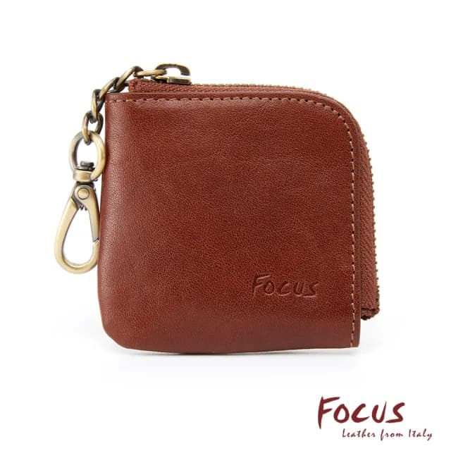 【FOCUS】經典原皮迷你方形拉鍊零錢包/復古小錢包(真皮包包 真皮零錢包FTA0092)