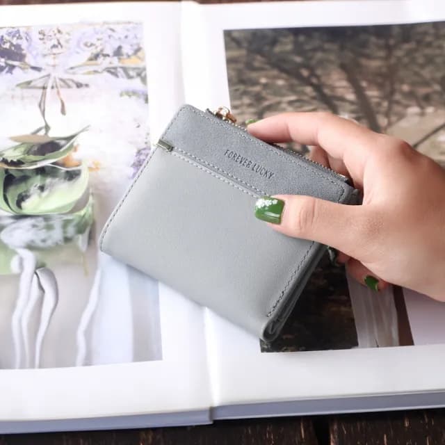 【一手掌握】韓系磨砂質感多卡位拉鍊短夾(零錢包 卡夾包 皮夾 信用卡包 票卡夾 女包