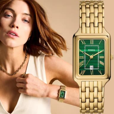 【FOSSIL】Raquel 孔雀石綠方形女錶 禮物 送禮 推薦(ES5341)