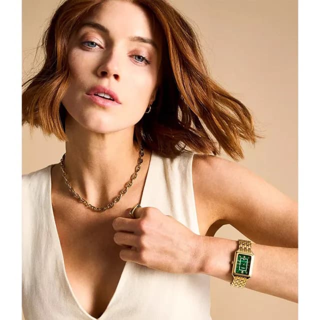 【FOSSIL】Raquel 孔雀石綠方形女錶 禮物 送禮 推薦(ES5341)