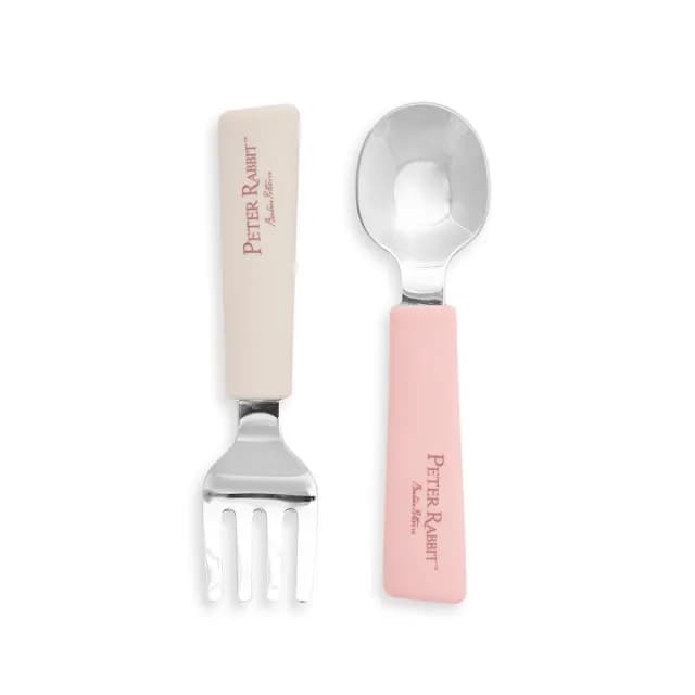 【奇哥】比得兔不鏽鋼湯叉餐具組(學習湯匙/學習叉/兒童餐具)