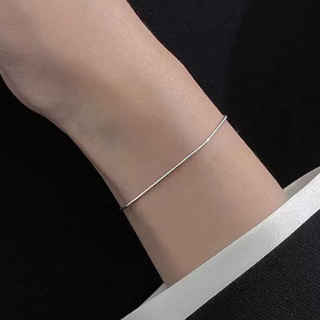 【KT DADA】包包 韓國手鍊 ins手鍊 小眾設計 疊戴手鍊 素鍊 生日禮物 純銀手鍊 細蛇骨手鍊 閨蜜手練