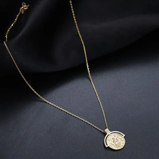 【MoonDy】情人節禮物 包包 女生項鍊 韓國飾品 金幣項鍊 錢幣項鍊 情侶項鍊 項鍊 長項鍊 閨蜜項鍊 復古項鍊