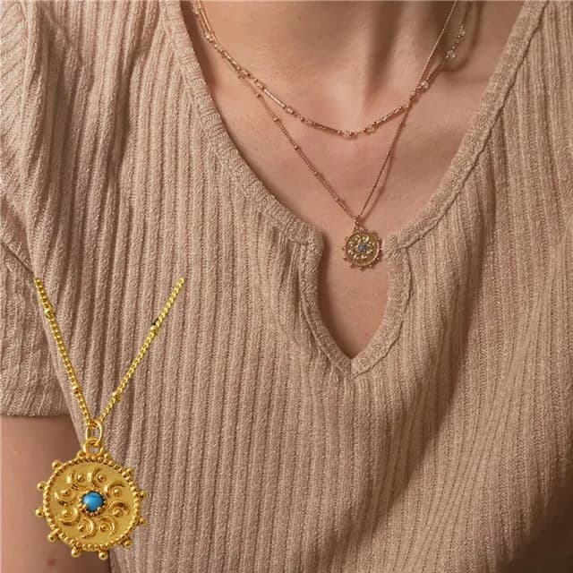 【MoonDy】情人節禮物 包包 金幣項鍊 太陽項鍊  個性項鍊 閨蜜項鍊 ins項鍊 女生項鍊 復古項鍊 寶石項鍊 韓