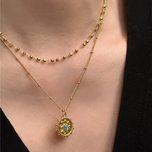 【KT DADA】情人節禮物 包包 個性項鍊 閨蜜項鍊 ins項鍊 金項鍊 女生生日金幣項鍊 太陽項鍊 女生項鍊 復古