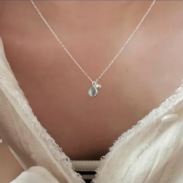 【KT DADA】包包 項鍊女 925 純銀項鍊 水晶項鍊 女生項鍊 歐美項鍊 飾品 禮物閨蜜 女友生日禮物 開運