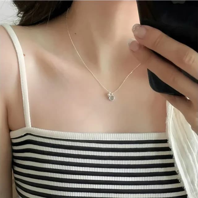 【KT DADA】包包 項鍊女 925 純銀項鍊 水晶項鍊 女生項鍊 歐美項鍊 飾品 禮物閨蜜 女友生日禮物 開運
