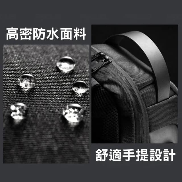 【BAGGLY&CO】父親節禮物 雷恩防盜密碼鎖男士休閒肩背胸包/附USB線(迷彩色/黑色)