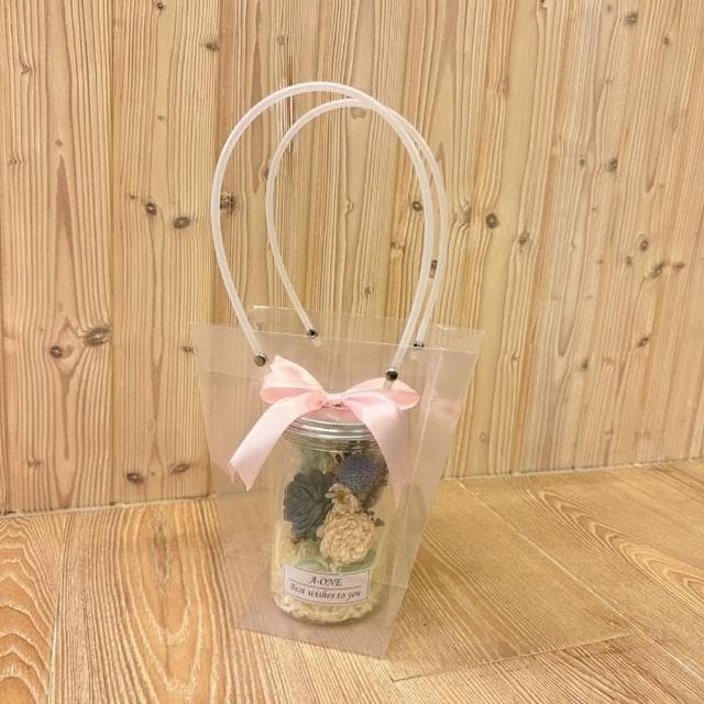 【A-ONE 匯旺】碎冰藍玫瑰花罐 畢業禮物 通草花 索拉花 永生花 乾燥花瓶 婚禮情人禮物
