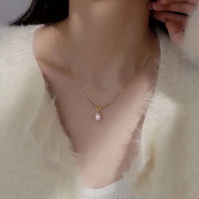 【MoonDy】情人節禮物 包包 珍珠項鍊 純銀項鍊 項鍊女 生日禮物女生 情人節禮物 飾品配件 閨蜜項鍊 銀項鍊