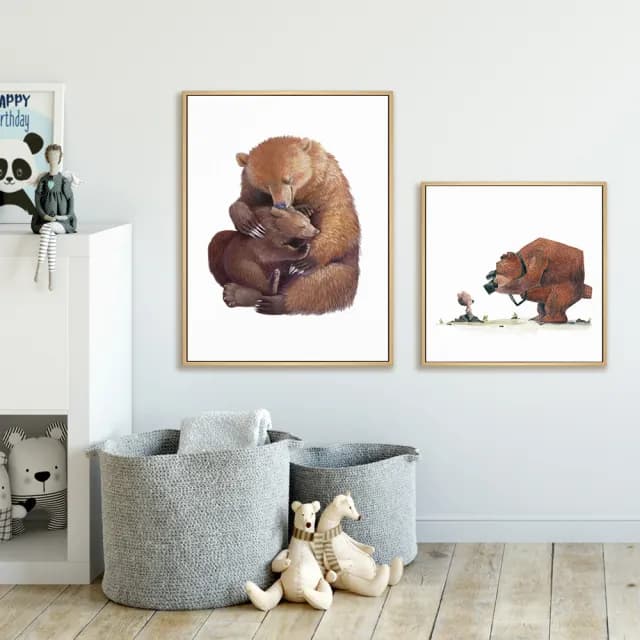 【菠蘿選畫所】擁你入懷 -70x100cm(親子插畫掛畫/父親節禮物/遊戲房佈置)