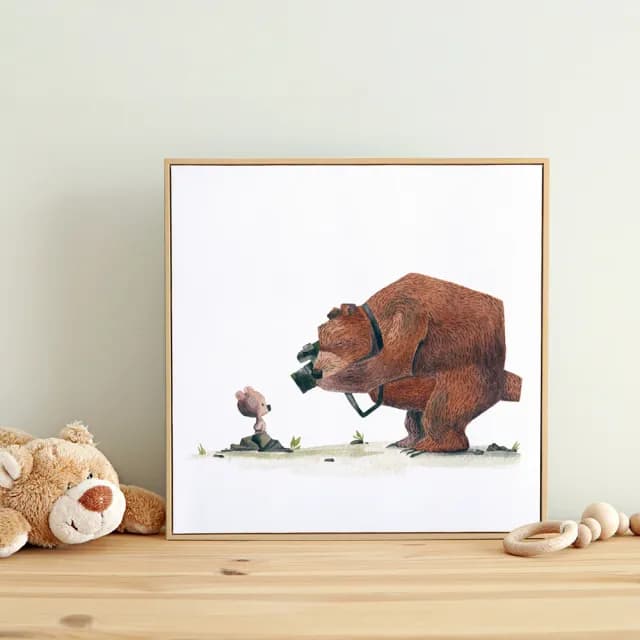 【菠蘿選畫所】紀錄你的成長-40x40cm(親子插畫掛畫/父親節禮物/遊戲房佈置)