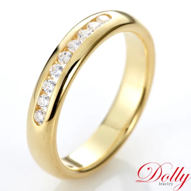 【DOLLY】0.20克拉 F/VS2 14K黃K金鑽石戒指-003(母親節 長輩送禮 交換禮物首選)