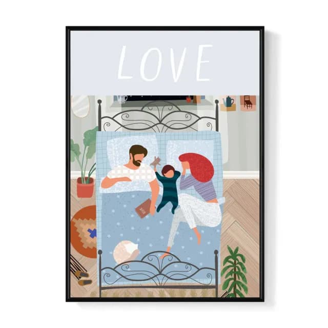 【菠蘿選畫所】陪你入眠 - 50x70cm(親子插畫掛畫/父親節禮物/遊戲房佈置)