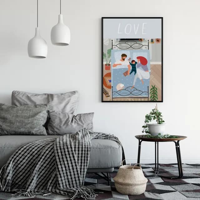 【菠蘿選畫所】陪你入眠 - 50x70cm(親子插畫掛畫/父親節禮物/遊戲房佈置)