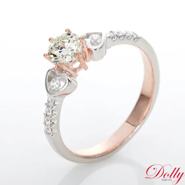 【DOLLY】0.50克拉 求婚戒完美車工18K金鑽石戒指-045(情人節 交換禮物首選)