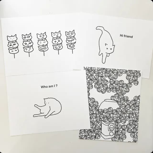 【CLEAN 克林】貓咪雙面明信片(A good bb 明信片 文創 文青 畢業卡 生日卡片 簡約 貓咪 可愛明信片)