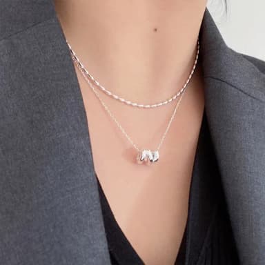 【MoonDy】母親節禮物 女生項鍊 ins項鍊 不掉色項鍊 正生純銀項鍊 女生飾品 歐美飾品 小禮物 情人節禮物