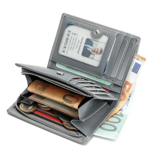 【LEEHER】雙11 拉鍊短夾/牛皮短夾/兩折短夾/零錢包/錢包/卡夾零錢包/短夾零錢包/真皮包包 短夾